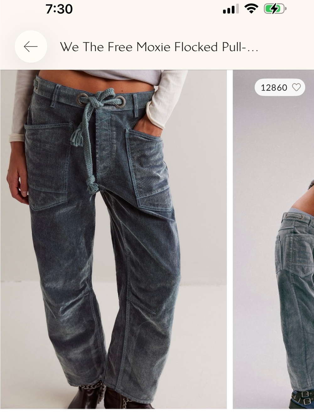 We The Free Velvet Flocked Jeans - Picture 3 of 5